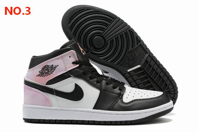 Air Jordan 1  Basketball Shoes White Black Pink;